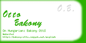 otto bakony business card